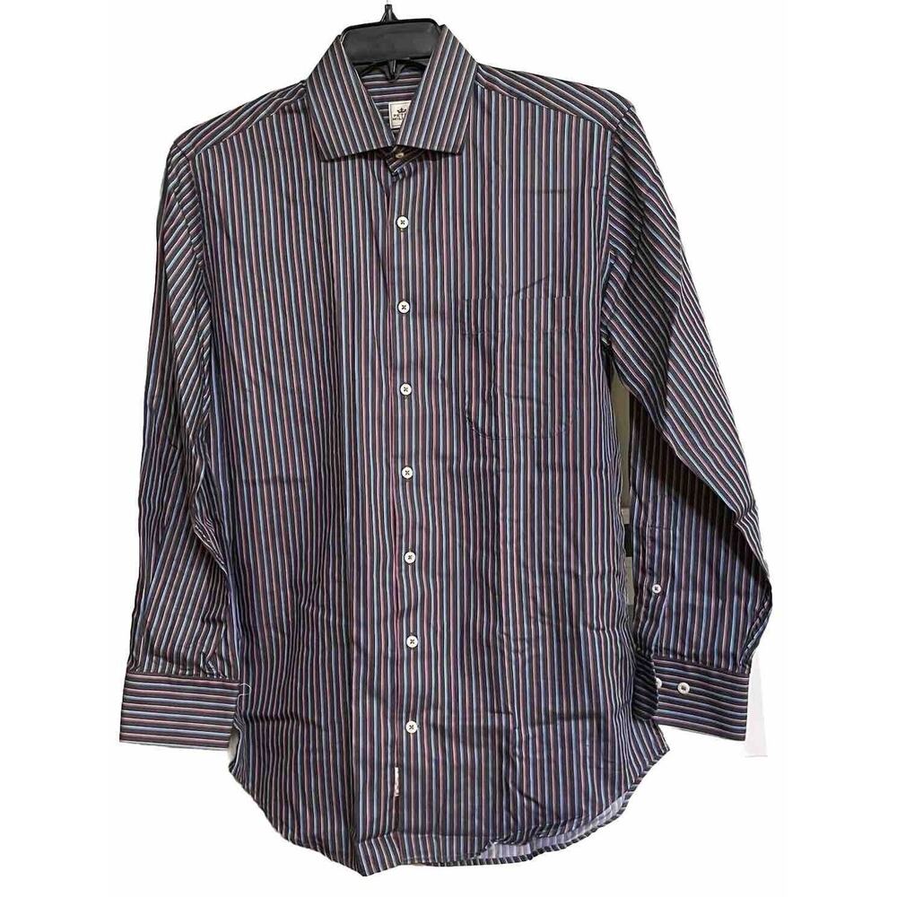 Peter Millar Shirt Dress Comfort Striped Long‎ Sleeve Button Up Mens Medium